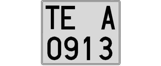TE0913A matricula cuadrada