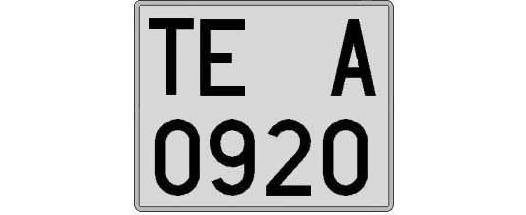 TE0920A matricula cuadrada