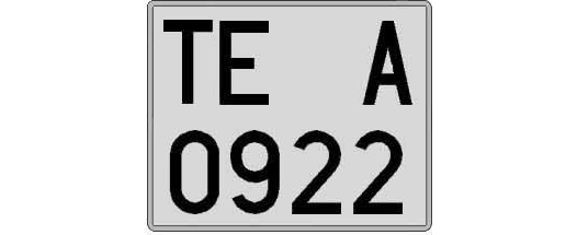 TE0922A matricula cuadrada