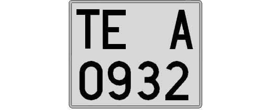 TE0932A matricula cuadrada