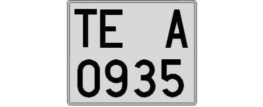 TE0935A matricula cuadrada