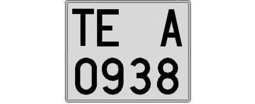 TE0938A matricula cuadrada