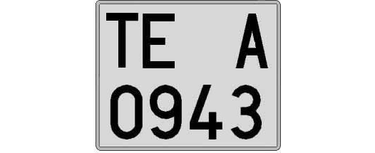 TE0943A matricula cuadrada