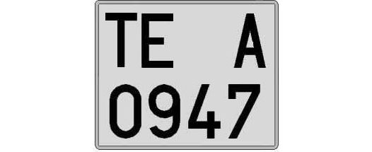 TE0947A matricula cuadrada