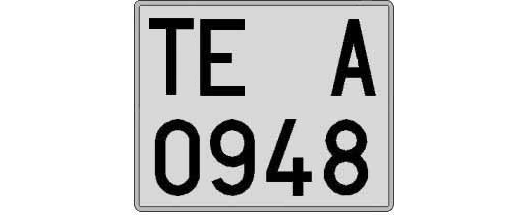 TE0948A matricula cuadrada