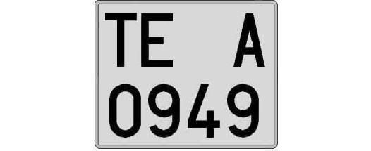 TE0949A matricula cuadrada