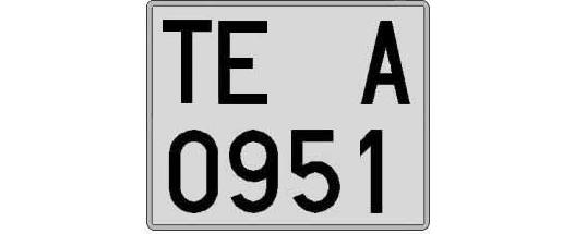 TE0951A matricula cuadrada