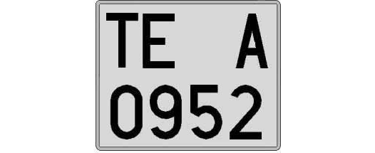 TE0952A matricula cuadrada