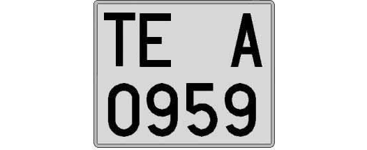 TE0959A matricula cuadrada