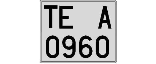 TE0960A matricula cuadrada