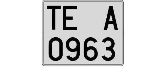 TE0963A matricula cuadrada