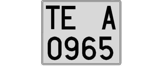 TE0965A matricula cuadrada