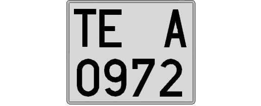 TE0972A matricula cuadrada