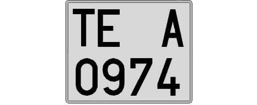 TE0974A matricula cuadrada
