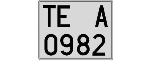 TE0982A matricula cuadrada