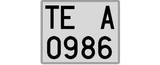 TE0986A matricula cuadrada