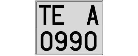 TE0990A matricula cuadrada