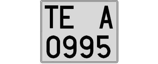 TE0995A matricula cuadrada
