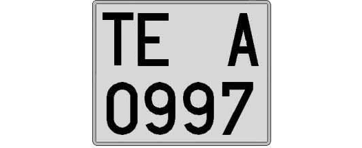 TE0997A matricula cuadrada