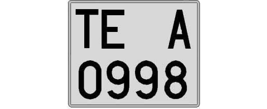 TE0998A matricula cuadrada