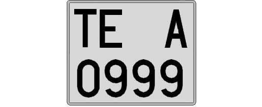 TE0999A matricula cuadrada