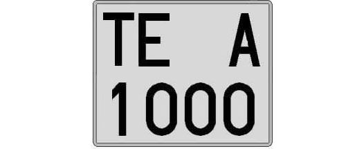 TE1000A matricula cuadrada