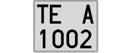 TE1002A matricula cuadrada