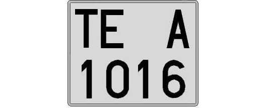 TE1016A matricula cuadrada