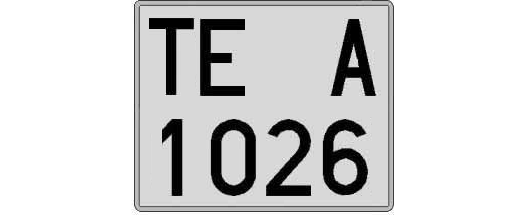 TE1026A matricula cuadrada