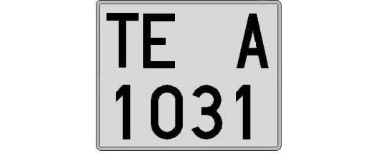 TE1031A matricula cuadrada