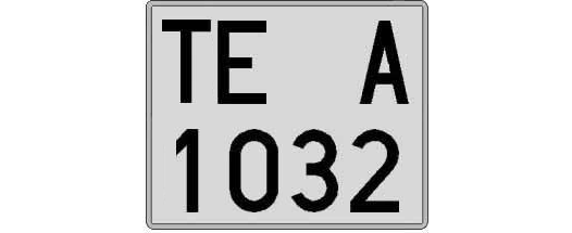 TE1032A matricula cuadrada