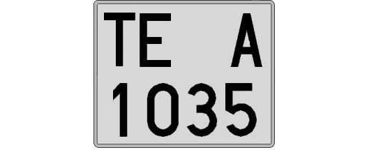 TE1035A matricula cuadrada