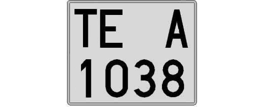TE1038A matricula cuadrada