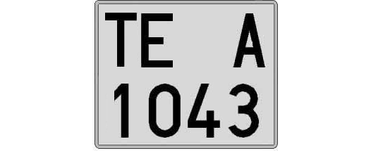 TE1043A matricula cuadrada