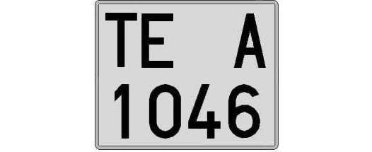 TE1046A matricula cuadrada