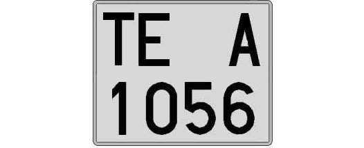 TE1056A matricula cuadrada