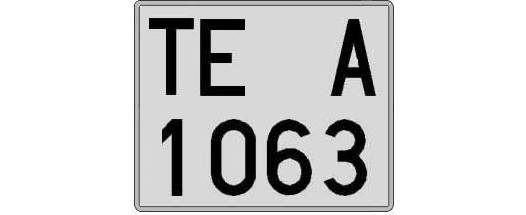 TE1063A matricula cuadrada