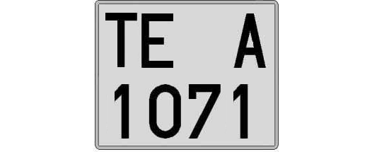 TE1071A matricula cuadrada