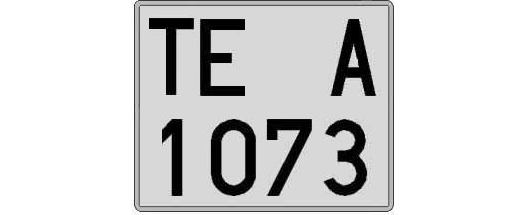 TE1073A matricula cuadrada