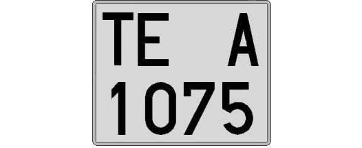 TE1075A matricula cuadrada