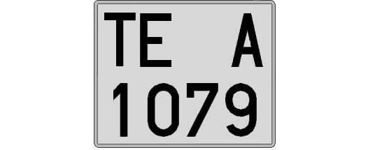 TE1079A matricula cuadrada
