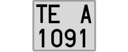 TE1091A matricula cuadrada
