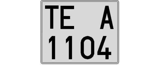 TE1104A matricula cuadrada