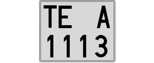 TE1113A matricula cuadrada