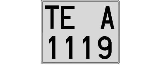 TE1119A matricula cuadrada