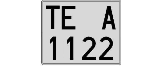 TE1122A matricula cuadrada