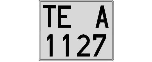 TE1127A matricula cuadrada