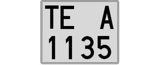 TE1135A matricula cuadrada
