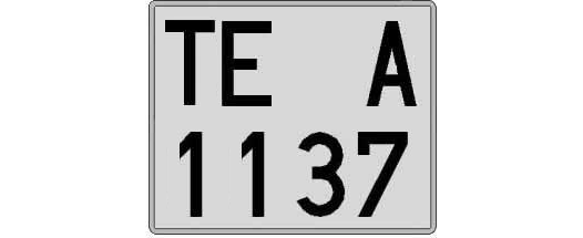 TE1137A matricula cuadrada