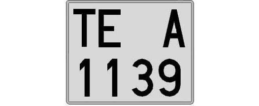 TE1139A matricula cuadrada